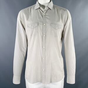 ARI Size L Grey Cotton Patch Pockets Long Sleeve Shirt